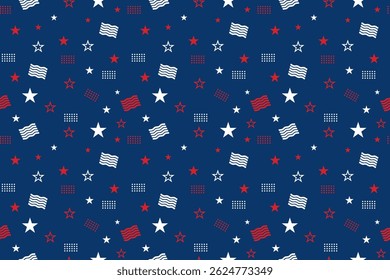 American Flag Inspired Pattern – Navy, Red, White