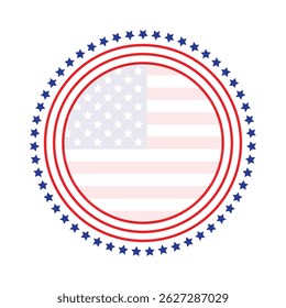 American Flag Inspired Round Frames for Design.