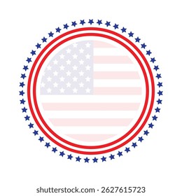 American Flag Inspired Round Frames for Design.