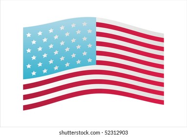 american flag isolated on white