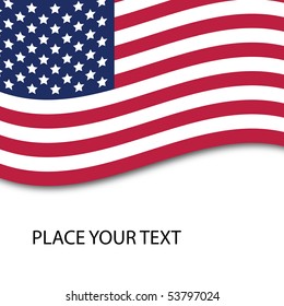 American flag isolated on white, with the place for your text, vector Illustration