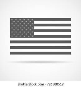 American Flag Isolated. Vector Illustration. US Flag In Flat Design