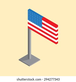 American Flag Isometric