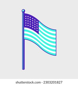 American Flag isometric vector icon illustration