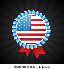 american flag label design illustration