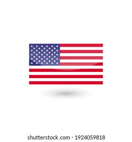 American flag label sticker badge United States of America vector illustration.