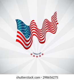 American flag labor day concept, Vector background