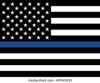 An American flag law enforcement support flag. Vector EPS 10 available.