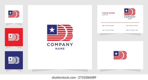 Letra de la bandera americana DB Logo y Branding Kit