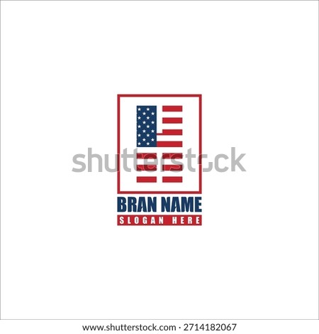 AMERICAN FLAG LETTER H LOGO Design Vector Template