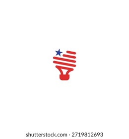 Ilustración vectorial de bombilla de bandera americana