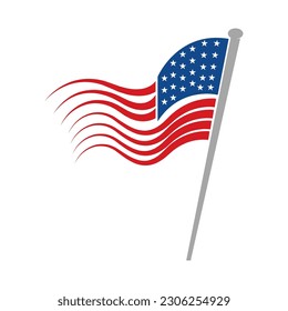 American flag logo concept design illustration