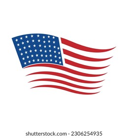 American flag logo concept design illustration