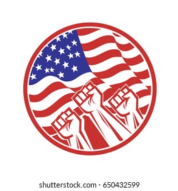 american flag logo design patriotic symbol logo vector illustration