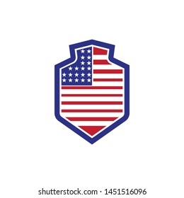 American flag logo design with several variants