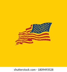 american flag logo design silhouette icon vector	