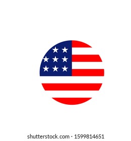 american flag logo design template vector sign