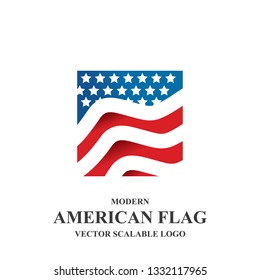 American Flag Logo Icon