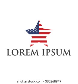 American flag logo star
