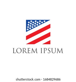 American flag logo vector scalable printable illustration