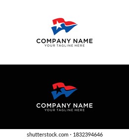 Ilustración imprimible escalable del logotipo de la bandera estadounidense