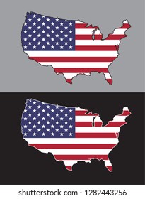 American flag in map form