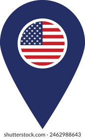 Pin-Symbol für amerikanische Flagge Vereinigte Staaten Karte Pin-Symbol Vektorgrafik