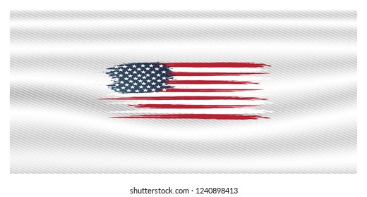 American flag for Memorial day, Veteran's day, Martin Luther King, Labor  and Columbus background, brush style