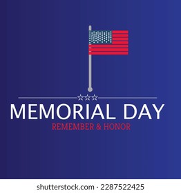 American flag with memory day background.For design wallpaperUSA,etc.