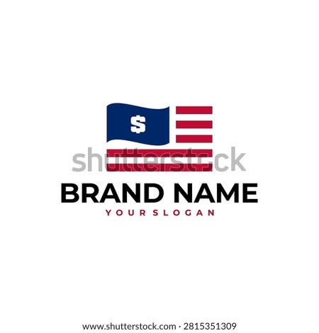 AMERICAN FLAG MONEY DOLLARS LOGO VECTOR ICON ILLUSTRATION