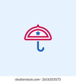 American flag motif umbrella vector patriotic Memorial Day illustration design