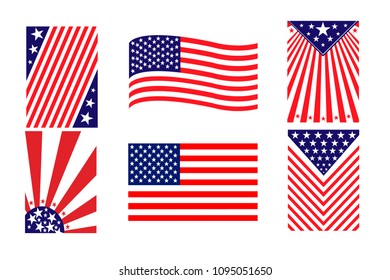 American Flag in motion on Independence Day, American Flag Day Vector