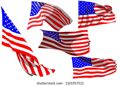American Flag in motion on Independence Day, American Flag Day Vector