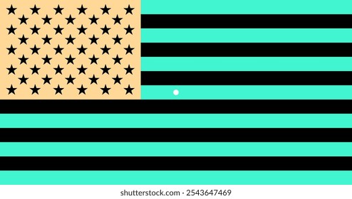 Bandeira americana, pós-imagem negativa e ilusão ótica. Fique olhando para o ponto branco na bandeira invertida dos EUA por cerca de 30 segundos. Olhe para uma parede branca ou tela preta. A bandeira aparece em cores reais.