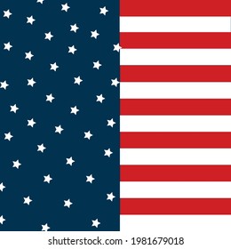 American flag with night sky background.