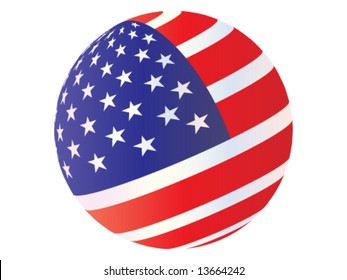 American flag on ball