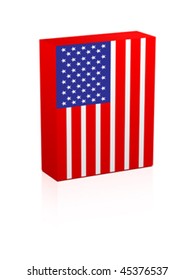bandera estadounidense en caja