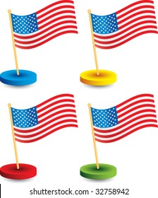 american flag on colored discs