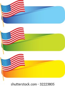 american flag on colored tabs