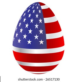 American flag on egg vector illustration