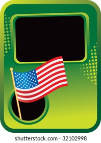 american flag on green template banner