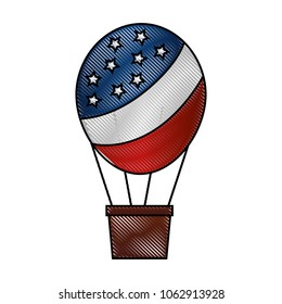 american flag on hot air balloon basket
