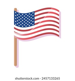 American flag on isolated background. EPS10