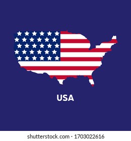 American flag on a map of the USA