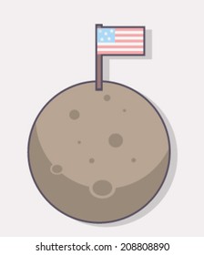 American Flag on The Moon