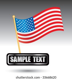 american flag on nameplate