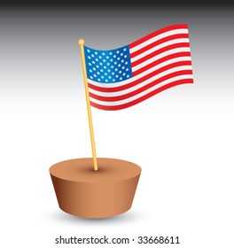 american flag on patch