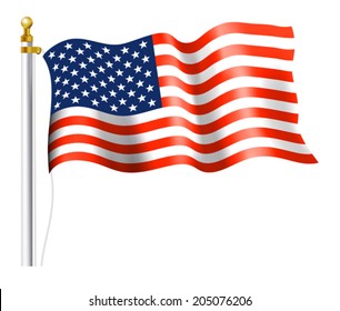 American Flag on Flag Pole