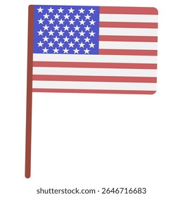 Bandera americana en la Ilustración vectorial Polo
