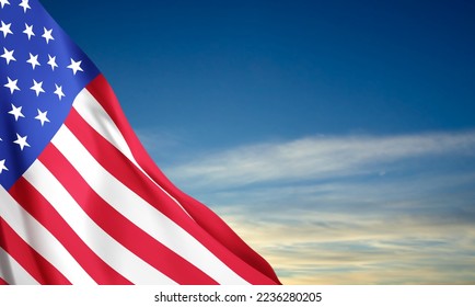 American flag on the sky. EPS10 vector
